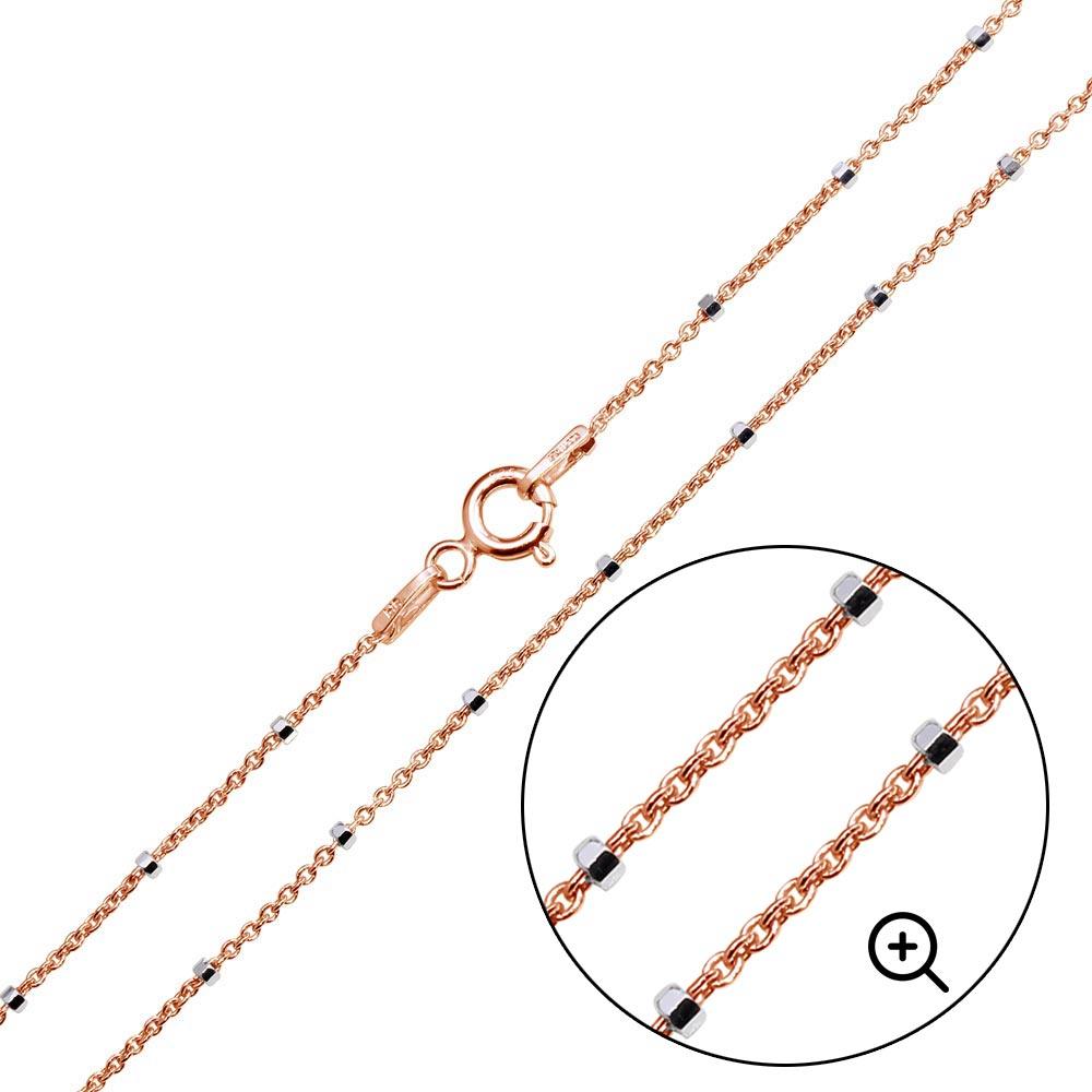 Rose Gold Plated 925 Sterling Silver Diamond Cut Beaded Chains 1.4mm - CH180 RH