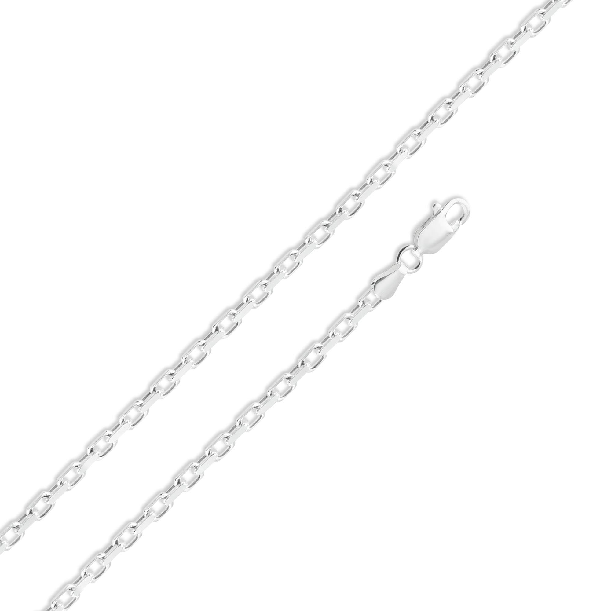 925 Sterling Silver Diamond Cut Forzatina Link 100 Chain 2.8mm - CH19-100