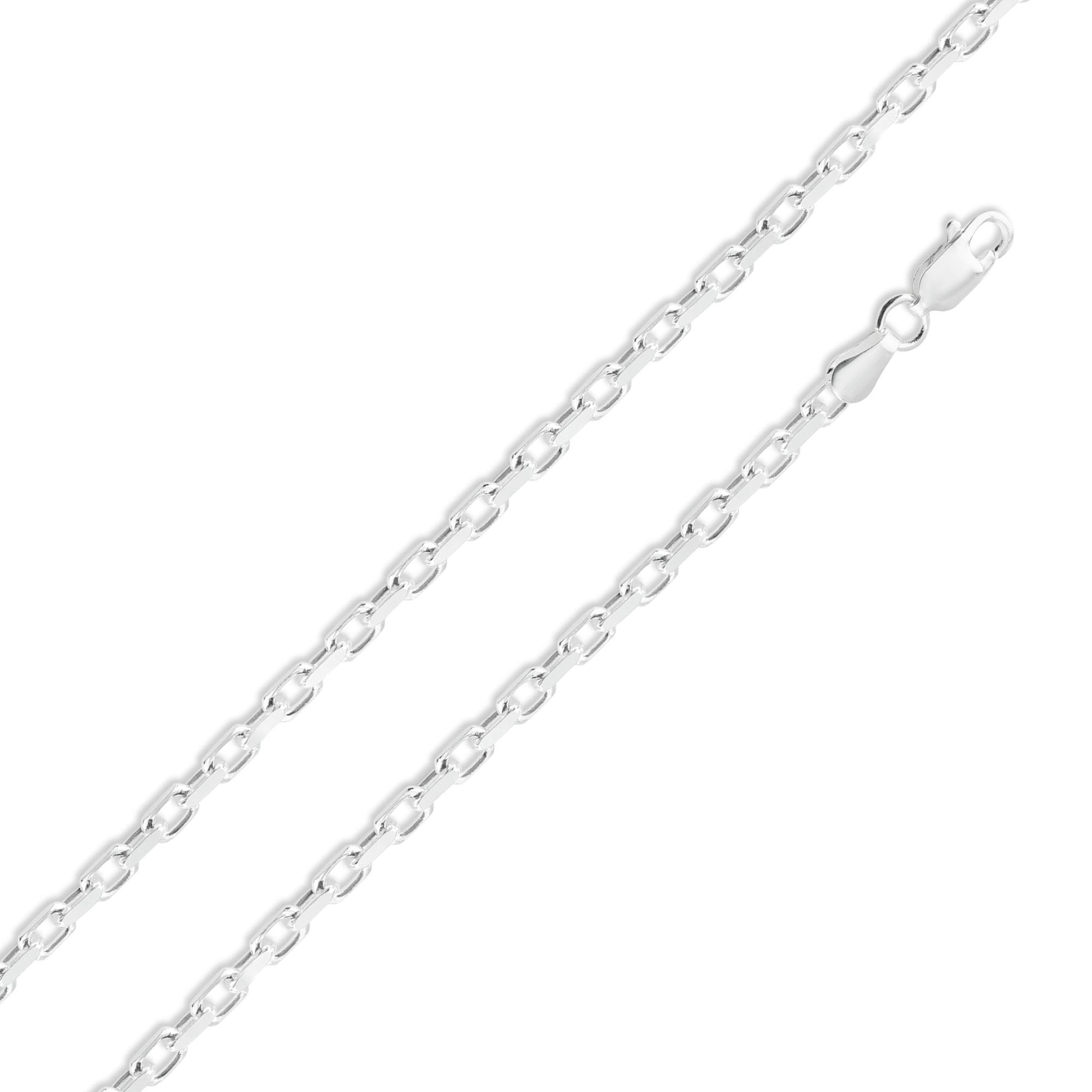 925 Sterling Silver Diamond Cut Forzatina Link 120 Chain or Bracelet 3.5mm - CH19-120