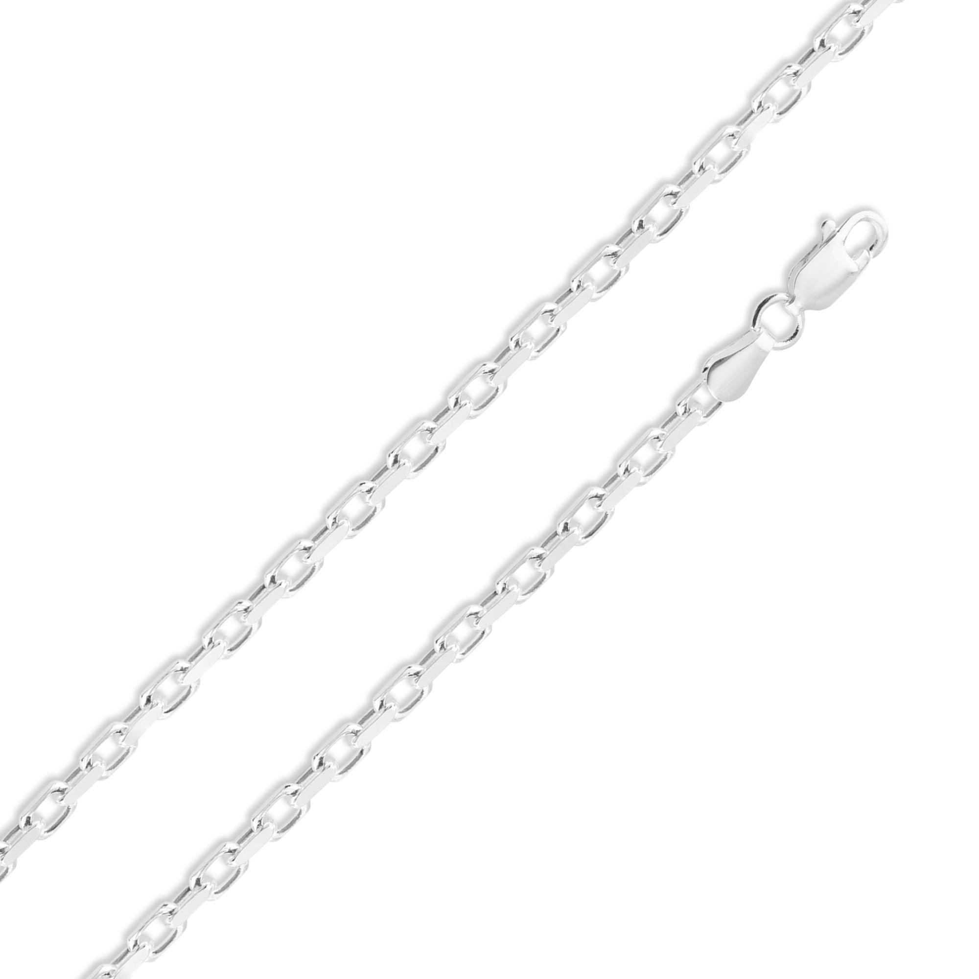 925 Sterling Silver Diamond Cut Forzatina Link 140 Chain 3.8mm - CH19-140