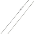 Rhodium Plated 925 Sterling Silver Box Round DC Slash 024 Chains 1.2mm - CH211 RH