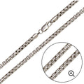 Rhodium Plated 925 Sterling Silver Diamond Cut Slash Round Box Chains 3.9mm - CH212C RH