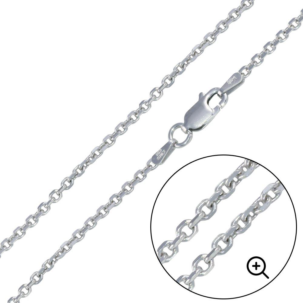 MERGE TO CH277 Rhodium Plated 925 Sterling Silver Diamond Cut Cable Rolo 050 Chains 1.6mm - CH222 RH