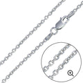 MERGE TO CH278 Rhodium Plated 925 Sterling Silver Diamond Cut Cable Rolo 060 Chains 2mm - CH223 RH