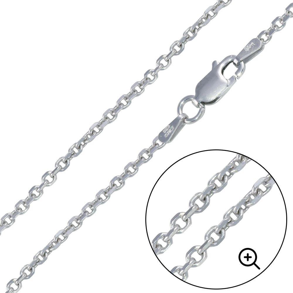 MERGE TO CH278 Rhodium Plated 925 Sterling Silver Diamond Cut Cable Rolo 060 Chains 2mm - CH223 RH