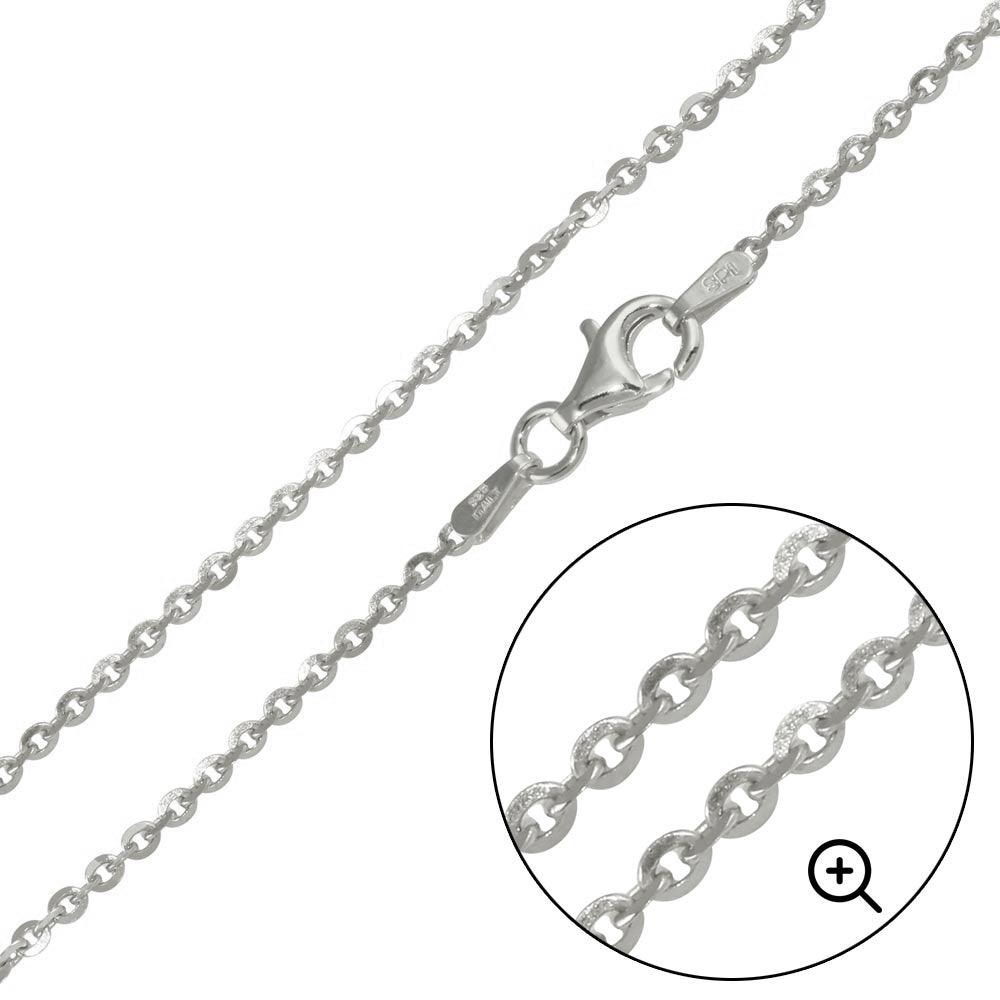 MERGE TO CH279 Rhodium Plated 925 Sterling Silver Edge Rolo DC 040 Chain or Bracelet 1.4mm - CH224 RH