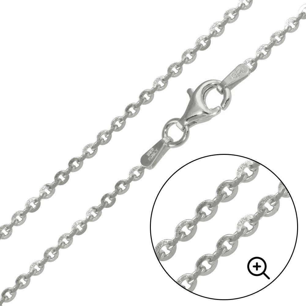 MERGE TO CH278 Rhodium Plated 925 Sterling Silver Edge Rolo DC 060 Chain 2.2mm - CH226 RH