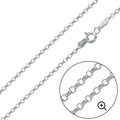 Rhodium Plated 925 Sterling Silver Rolo DC 020 Chain 1.3mm - CH227 RH