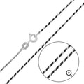Black Rhodium Plated 925 Sterling Silver Round B-W Snake 020 Chain with 1DC - CH258 BLK