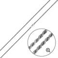 Rhodium Plated 925 Sterling Silver Rope 030 Chain 1.4mm - CH185 RH