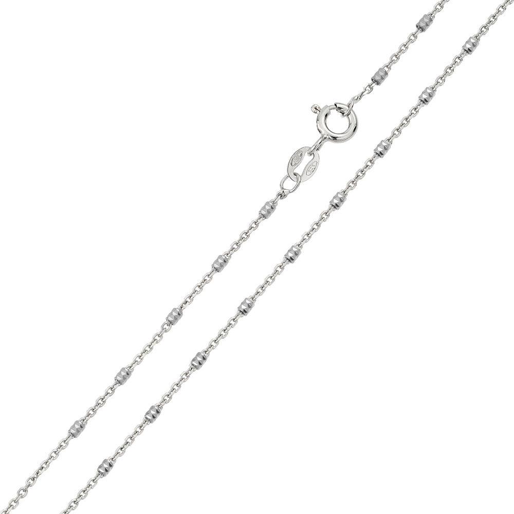 Rhodium Plated Diamond Cut Tube Chains 1.2mm - CH309A RH