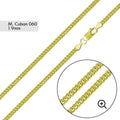 Gold Plated 925 Sterling Silver Miami Cuban 060 Chain 1.9mm - CH338 GP