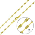 Gold Plated 925 Sterling Silver DC Edge Confetti Chain 2.6mm - CH367 GP