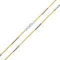 Gold Plated 925 Sterling Silver DC 6 Beads Link Chains 1.4mm - CH374 GP