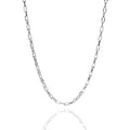 925 Sterling Silver Forzatina Dapped Diamond Cut 4 Sided 100 3.5mm Chain - CH38
