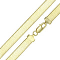 Gold Plated 925 Sterling Silver Herring Bone Chain 11mm - CH387 GP