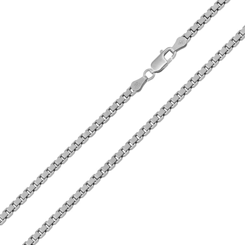Rhodium Plated 925 Sterling Silver Box 060 Chain 3.1mm - CH407 RH