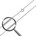 Rhodium Plated 925 Sterling Silver Round Snake Slash DC 0.90mm Chain - CH412 RH