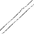 Rhodium Plated 925 Sterling Silver Super Flat Curb 080 Chain 3mm - CH416 RH