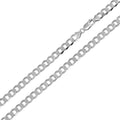 Rhodium Plated 925 Sterling Silver Super Flat Curb 100 Chain 3.8mm - CH417 RH