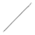 Rhodium Plated 925 Sterling Silver Franco Bracelet 4.8mm - CH439 RH BR