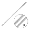 925 Sterling Silver Miami Curb Bracelet 7mm - CH447 SP