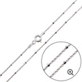 Rhodium Plated Diamond Cut Beaded Chains 1.4mm - CH451 RH