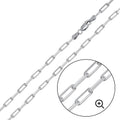 Rhodium Plated 925 Sterling Silver Paperclip Link Chain or Bracelet 2.8mm - CH459 RH
