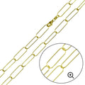 Gold Plated 925 Sterling Silver Oval Paperclip Link Chain 6.5mm - CH468 GP