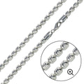 Platinum Plated 925 Sterling Silver Barrel Slash Chain 5mm - CH471 PL