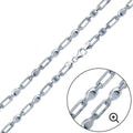Platinum Plated 925 Sterling Silver Heshe Max Chain 6mm - CH476 PL