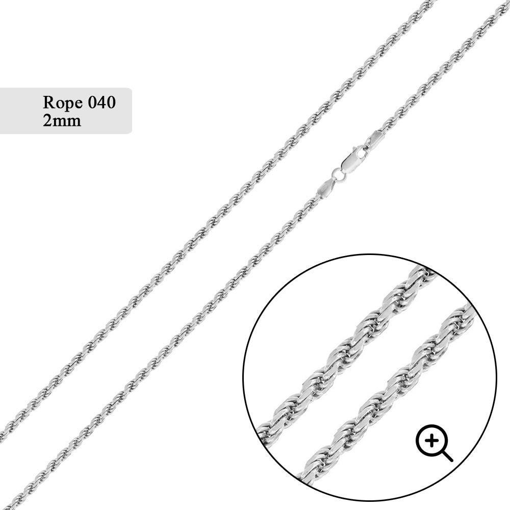 Rope 040 Chain or Bracelet 2mm - CH524