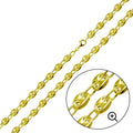Gold Plated 925 Sterling Silver Puffed Mariner Chain 7mm - CH537 GP