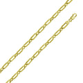 Gold Plated 925 Sterling Silver Paperclip Alternating Link Chain 6mm - CH541 GP