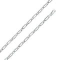 Rhodium Plated 925 Sterling Silver Paperclip Alternating Link Chain 6mm - CH541 RH