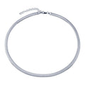 Platinum Plated 925 Sterling Silver Sparkle Dome Chain 5mm - CH542 PL