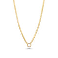 Gold Plated 925 Sterling Silver Cuban With Circle Design Chain or Bracelet - CH553GP