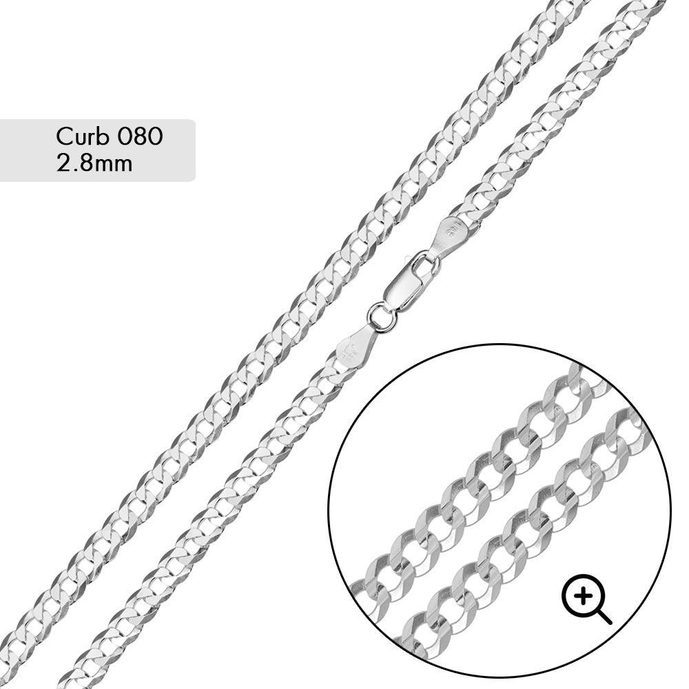 Curb 080 2.8mm Chain or Bracelet - CH615