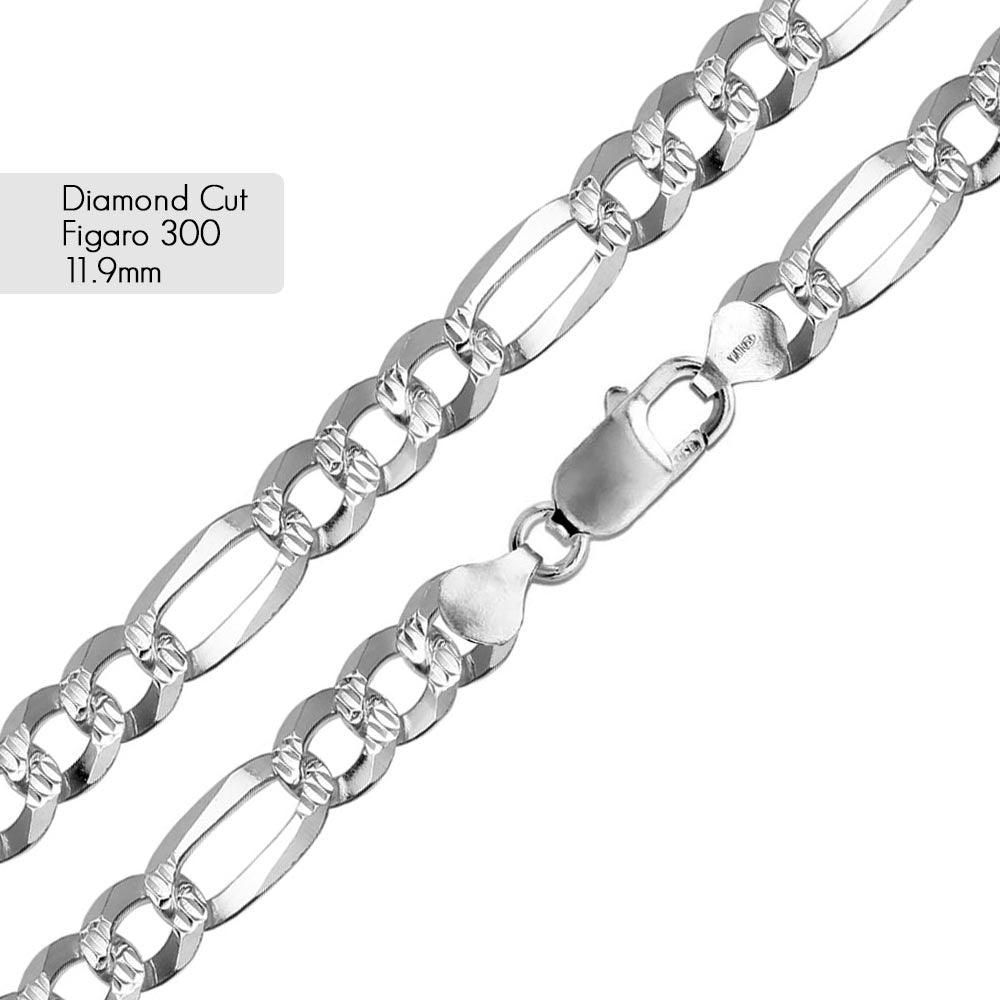 Diamond Cut Figaro 300 11.9mm Chain or Bracelet - CH641