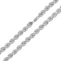 High Polished 925 Sterling Silver Hollow Rope Chains 6.5mm - CHHW112