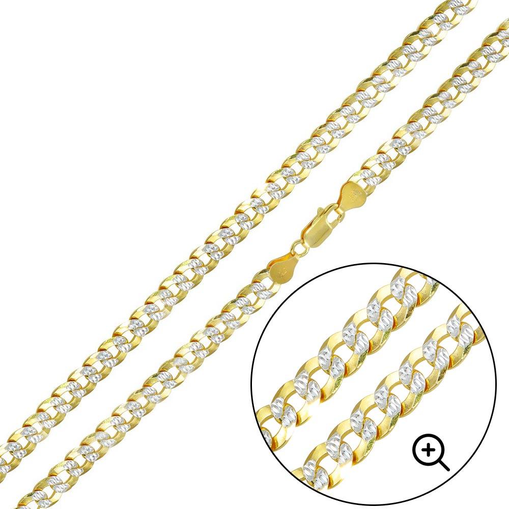 Gold Plated 925 Sterling Silver DC Curb Chain 6.5mm - CH938 GP