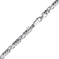 Rhodium Plated 925 Sterling Silver Figaro Franco Bracelet 5.8mm - CH947 RH