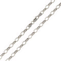 Rhodium Plated 925 Sterling Silver Belcher Oval Link Chain 5mm - CH948 RH