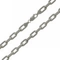 Rhodium Plated 925 Sterling Silver Wide Oval D Cut Paperclip Link Chain or Bracelet 6mm - CH950 RH