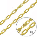 Gold Plated 925 Sterling Silver Wide Oval D Cut Link Paperclip 6mm Chain or Bracelet - CH950 GP