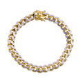 Gold Plated 925 Sterling Silver Diamond Cut Miami Curb Bracelet 8.3mm - CH953B GP