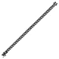 925 Sterling Silver Miami Curb Platinlux Plated One Sided Pyramid Pave 200 8.3mm - CH957B BLK