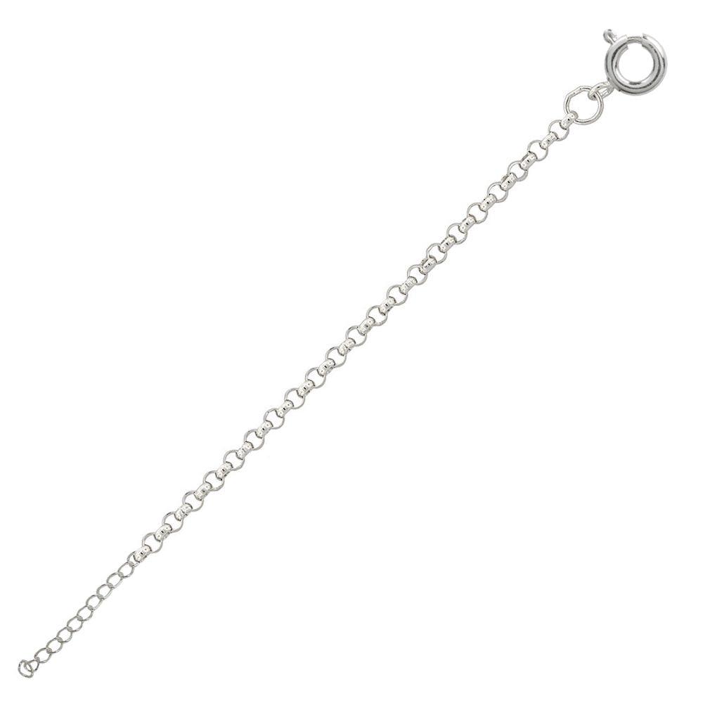 High Polished 925 Sterling Silver Round Rolo 025 Anklets 1.8mm - CHA702