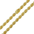 Gold Plated 925 Sterling Silver CZ Encrusted Rope Chains Or Bracelet 9.7mm - CHCZ100 GP