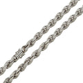 Rhodium Plated 925 Sterling Silver CZ Encrusted Rope Chains or Bracelet 9.7mm - CHCZ100 RH
